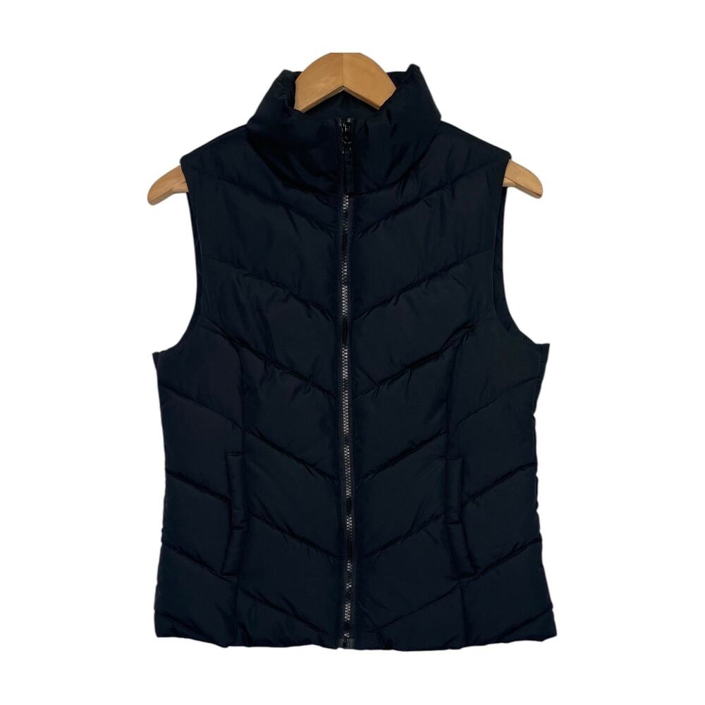New Aeropostale Puffer Vest Womens Small Black Remixed Down Quilted Outdoor